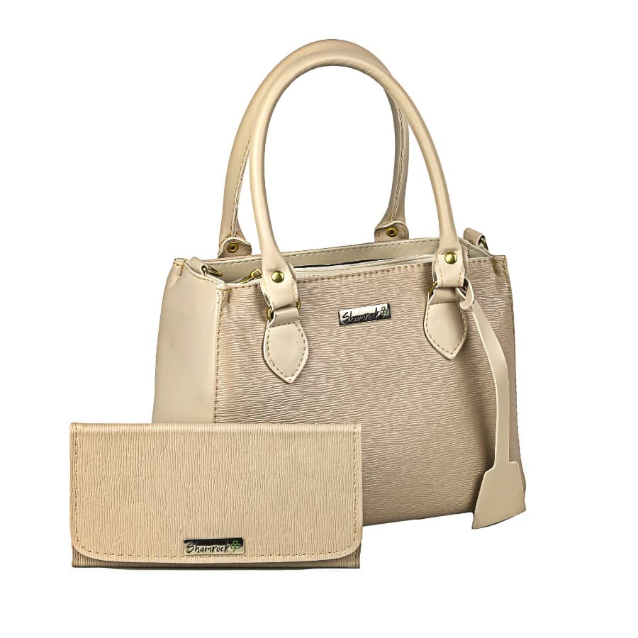 PROMOÇÃO KIT Bolsa Feminina Transversal Alça + Carteira Bege