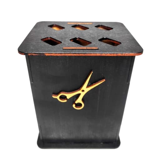 Suporte Porta Tesouras Profissional Barbearia Mdf até 6 Tesouras