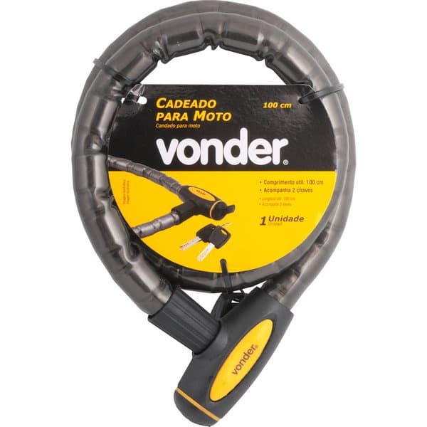 Cadeado para moto 100 cm com chave reforçado VONDER