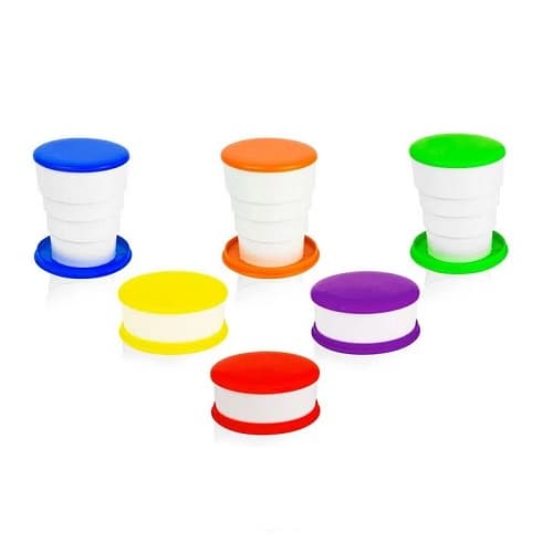 Copo Retrátil Dobrável Copo Sanfonado Escolar C/ Tampa Para Bolsa Copinho Para Personalizar-01 Uni