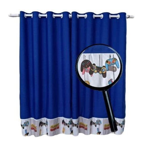 Cortina Controle de Video Azul Bic Game Quarto de Menino Infantil