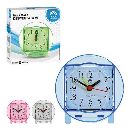 10x Relógio Despertador Acrílico Transparente De Mesa