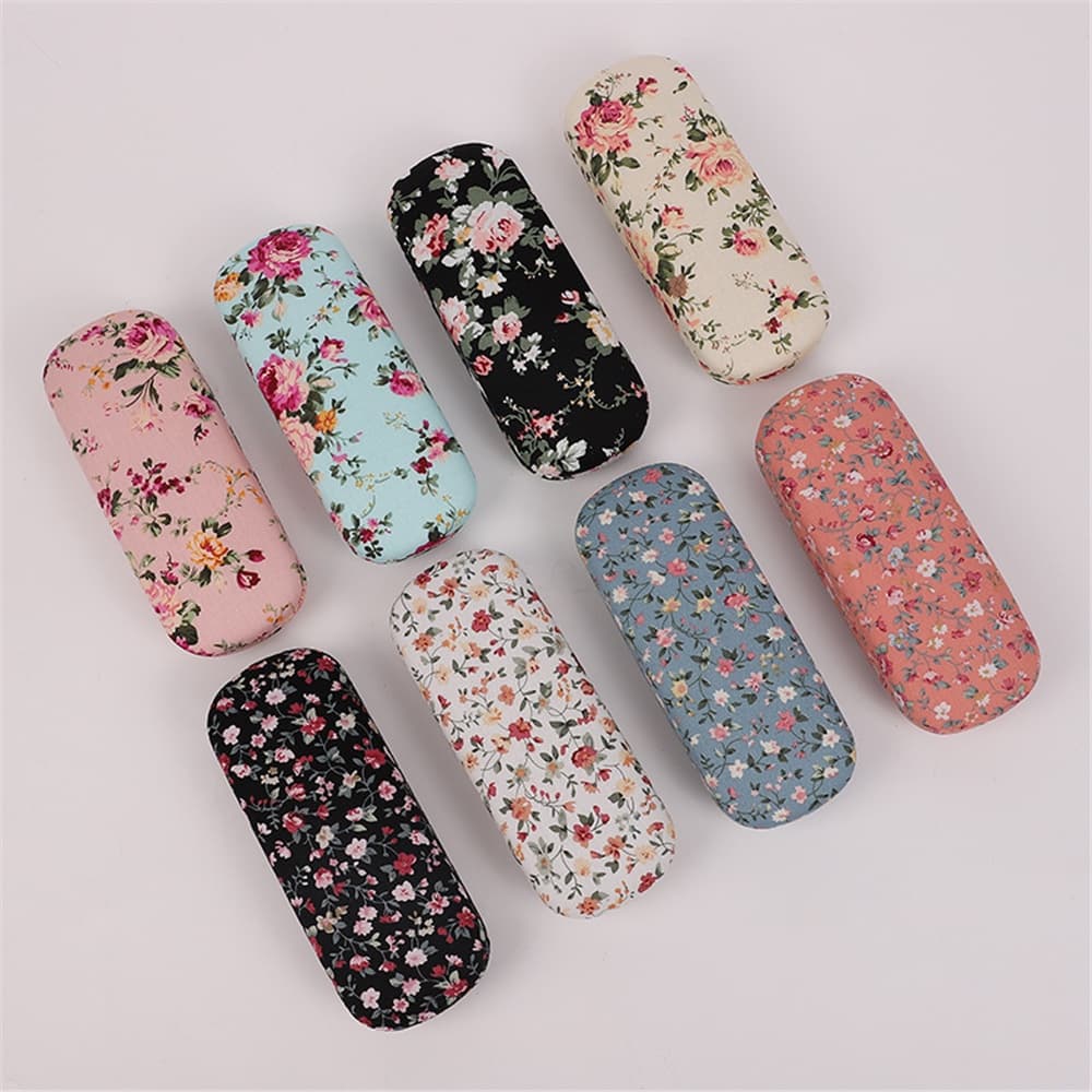 Estilo Chinês Óculos Caso Moda Flor Refrescante Simples Caixa De Pano De Algodão Dobrável Floral