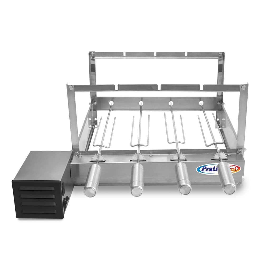 Gira Grill Inox 4 Espetos para Churrasqueiras