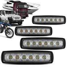 Kit Par 2 Farol de Milha retangular 18w 6 leds 12v/24 Universal