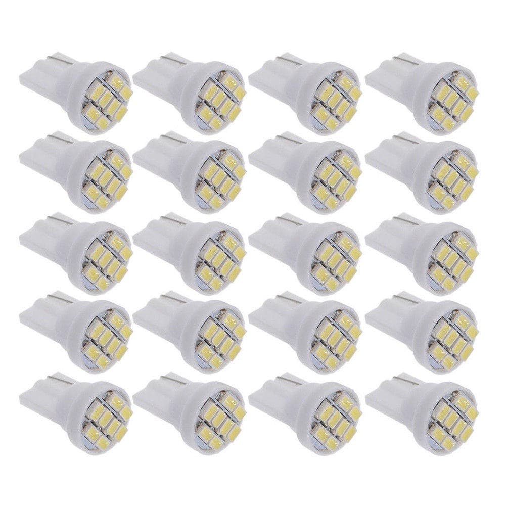 20pçs Lampada Automotiva Led Branco T10 8SMD 1206 W5W