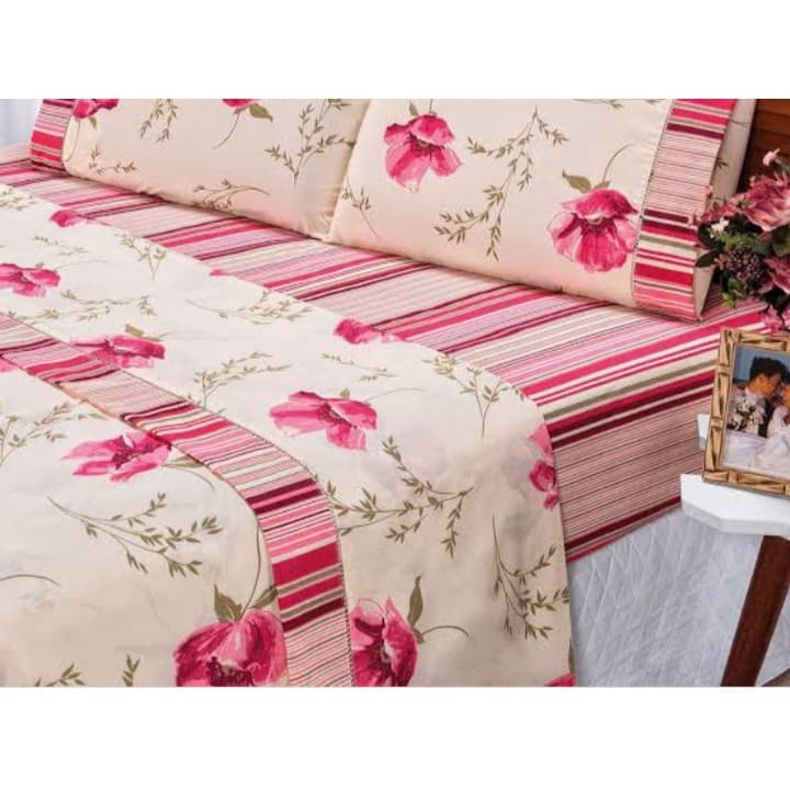 Lençol Casal para cama Padrão Microfibra Estampado 3 Peças com Elástico Atacado