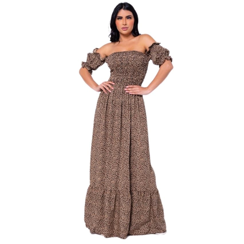 vestido longo novo moda Animal Print Fashion/COD:V003