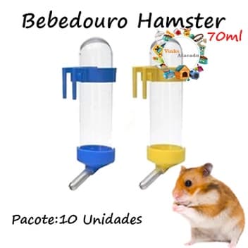 Kit 10 Bebedouro Para Hamster Ramster Russo Chines Camundongo Topolino Twister Roedores - 70ml