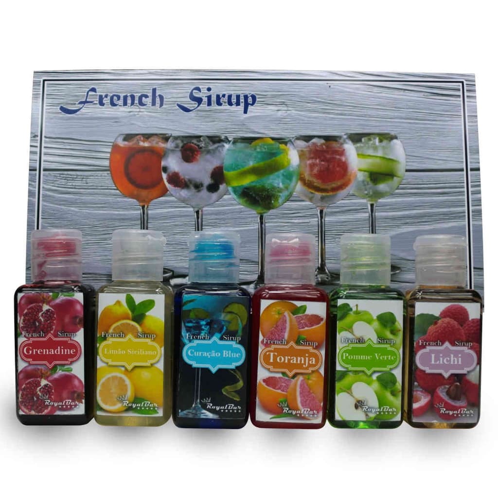 Kit 6 xaropes para drinks, gin tônica e vodka - importado