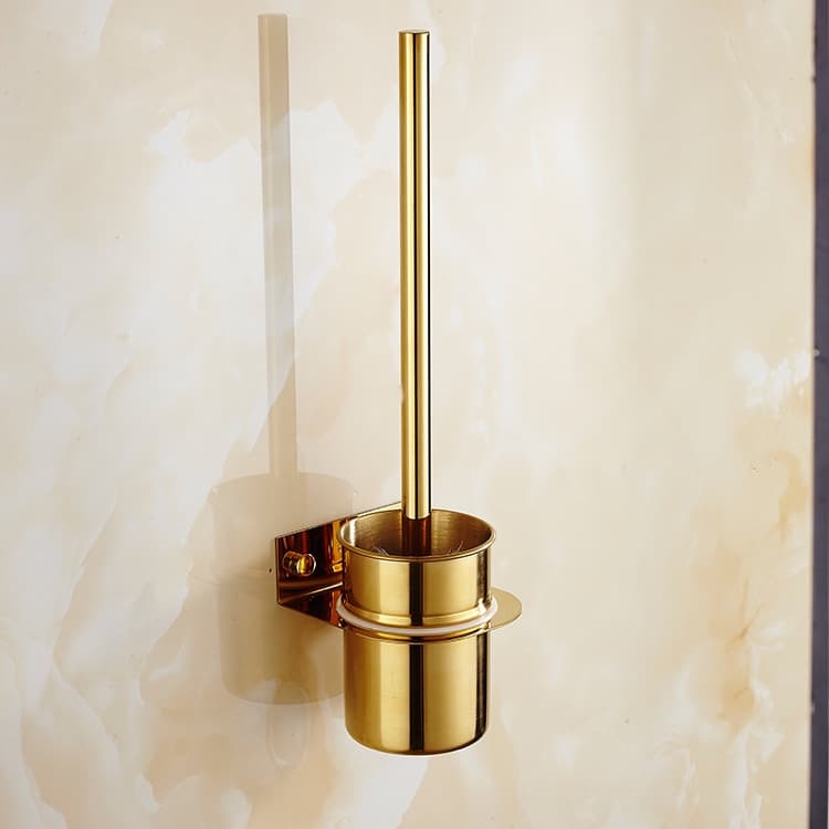 FIRTE Acessórios Para Banheiro Dourado De Aço Inoxidável Suporte Escova Limpa Na Parede