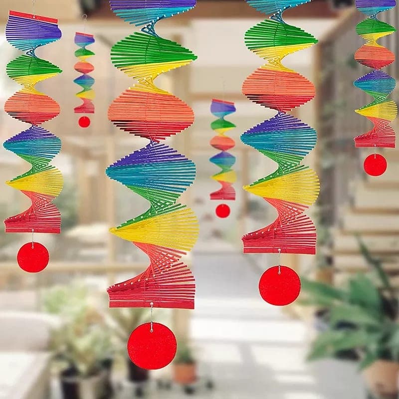 Mobile Espiral Catavento Mensageiro dos Ventos móbile decoração de teto varanda janela porta espiral arco iris