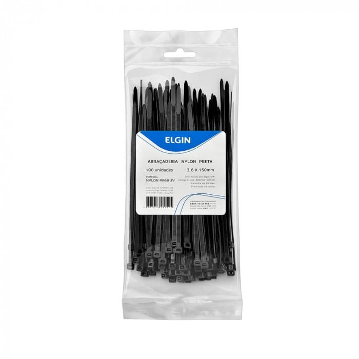 Pacote com 100 Abraçadeiras de nylon cinta lacre lingua de sogra  3.6X150MM