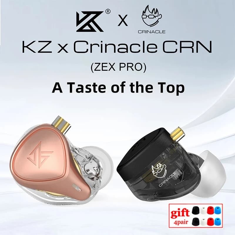 Fone De Ouvido Eletrostático KZ ZEX Pro + Dinâmico + Equilíbrio Intra-Auricular Esporte Jogo HIFI Cabo Destacável EDX EDS ZSN