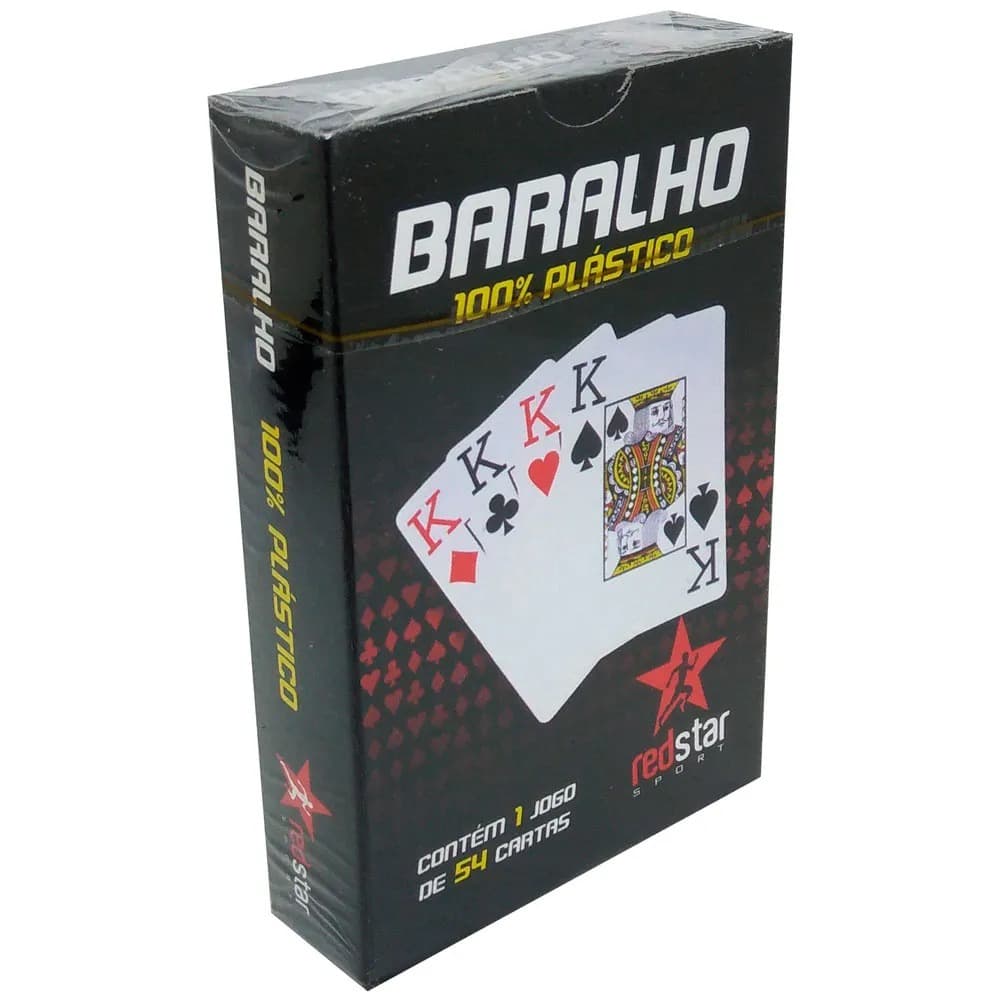 Baralho jogo com 54 cartas redstar papel plastificado na caixa