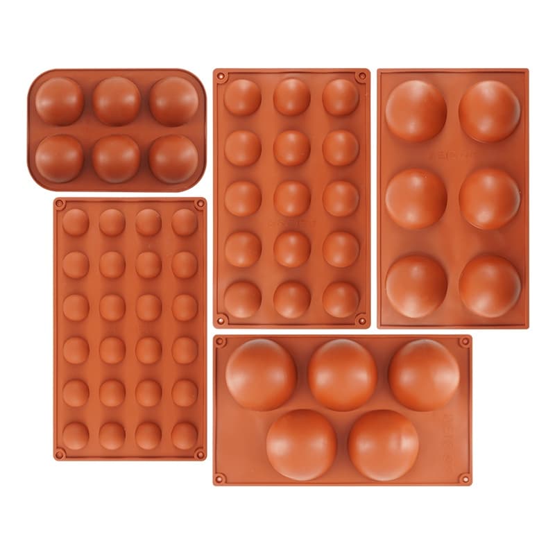 Moldes de silicone em forma de meia esfera para fazer bolas 3D, pudim, musse e bolo de chocolate para confeitaria DIY