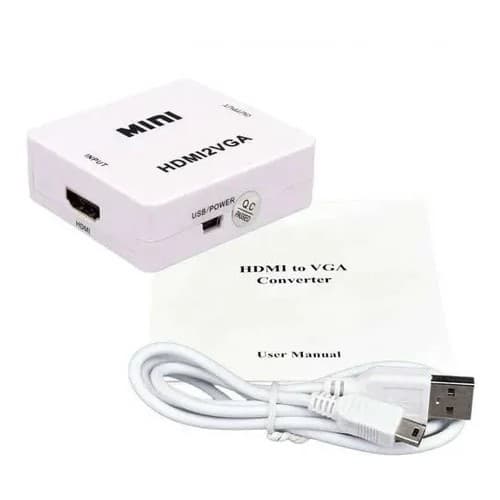 Mini Adaptador Conversor De Hdmi P/ Vga Saída De Hdmi P/ Vga