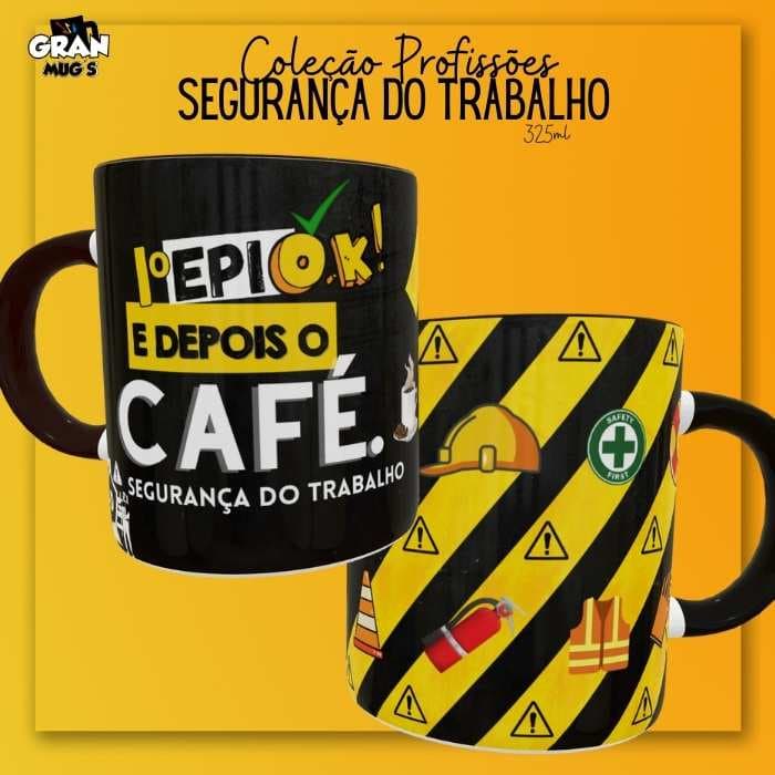Caneca Segurança do Trabalho - Canecas Profissões - 325 ML - Porcelana | Colorida - Personalizada