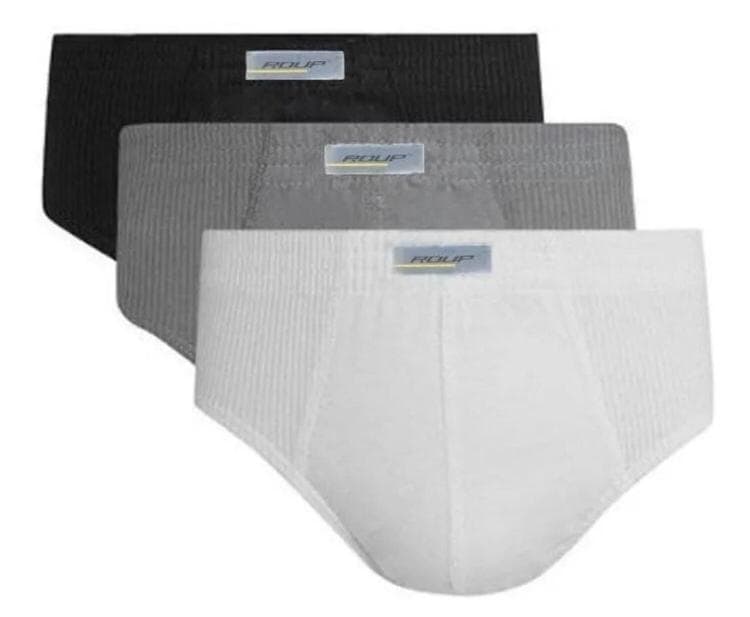 kit com 2 Cuecas Slip Plus Size Tamanho Especial 100% Algodão Cores Sortidas - Roup
