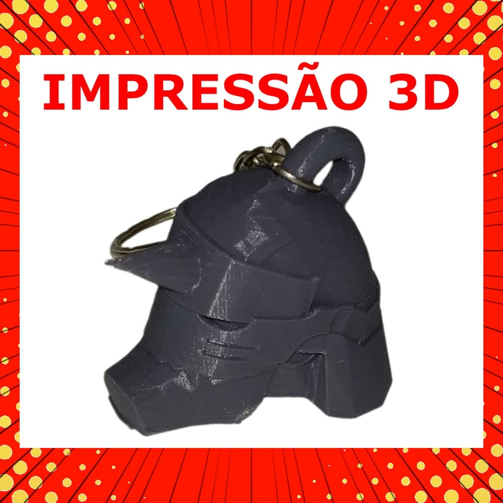 Chaveiro do Capacete Full Metal Alchemist Alphonse Elric - Impressão 3D