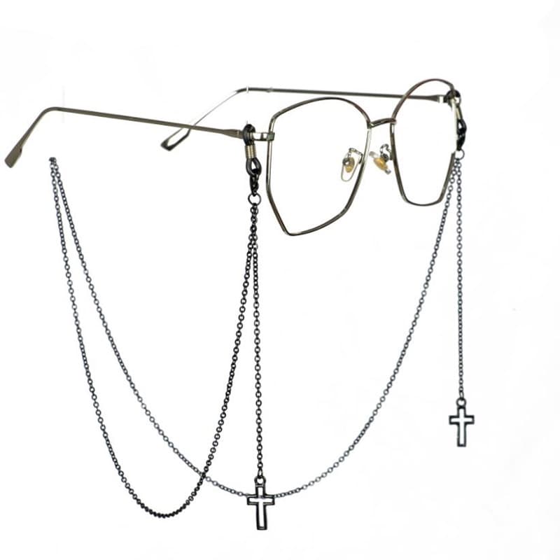Simplicidade Moda Oca Cruz Pendente Cadeia de Vidro Unisex Acessórios Diários