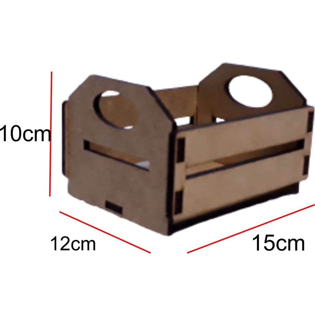 Caixote de Madeira MDF Cru 10 Caixote de Feira Tamanho 15x12x10cm para Decorações Lembrancinhas Artesanatos Brindes
