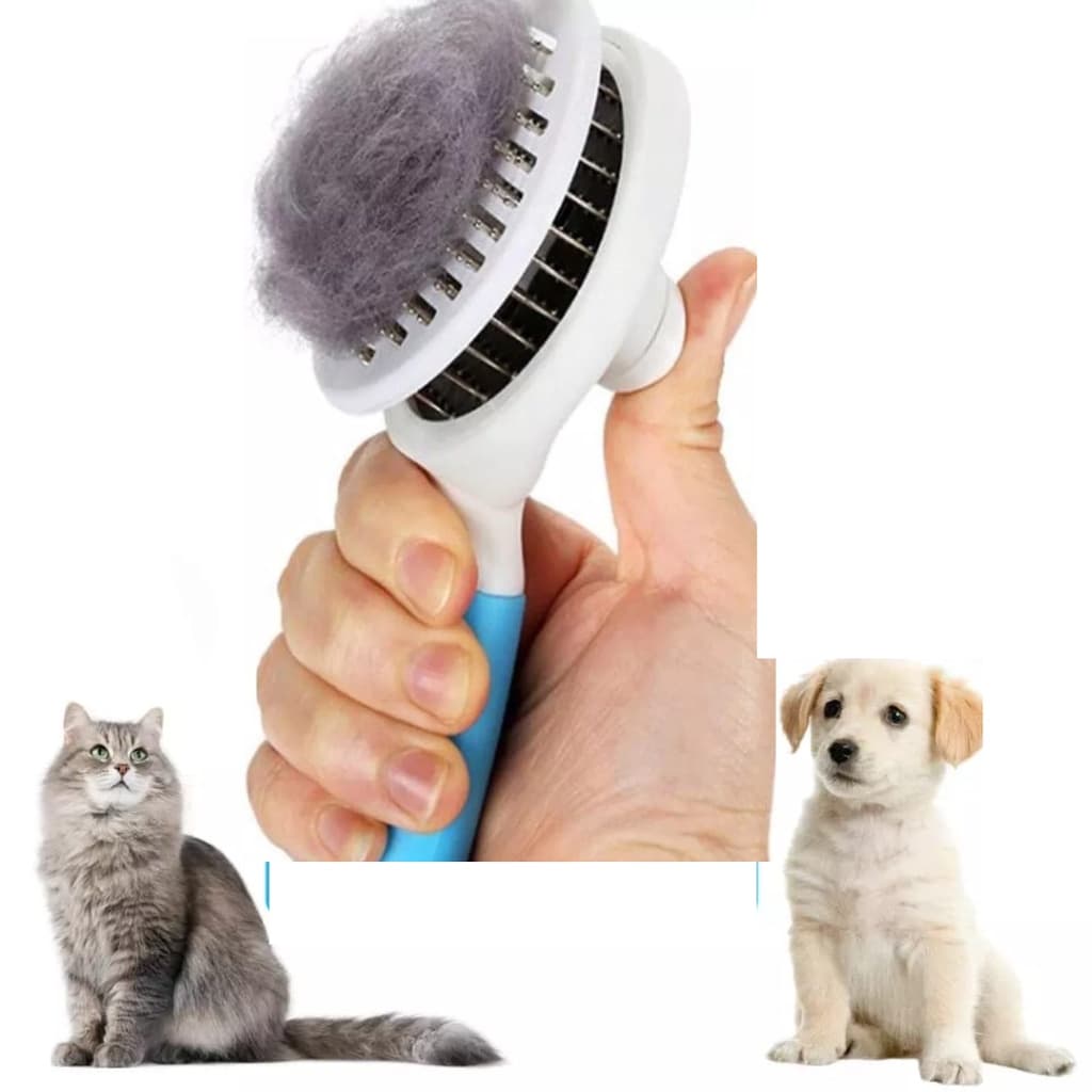 Rasqueadeira Escova Tira Pelos Pet Automática Cachorro e Gatos