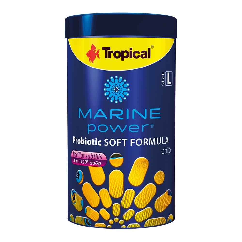 RAÇÃO TROPICAL MARINE POWER PROBIOTIC SOFT FORMULA CHIPS SIZE L - 130 gr
