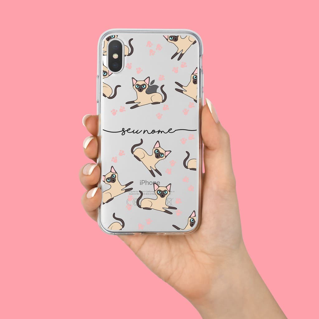 Capa Capinha de Celular Meu Pet Favorito - Gato Siamês