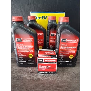 Kit Troca de Óleo 4litros Motorcraft 5w30 Sintético + Filtro oleo e ar Ford Focus 1.6 sigma