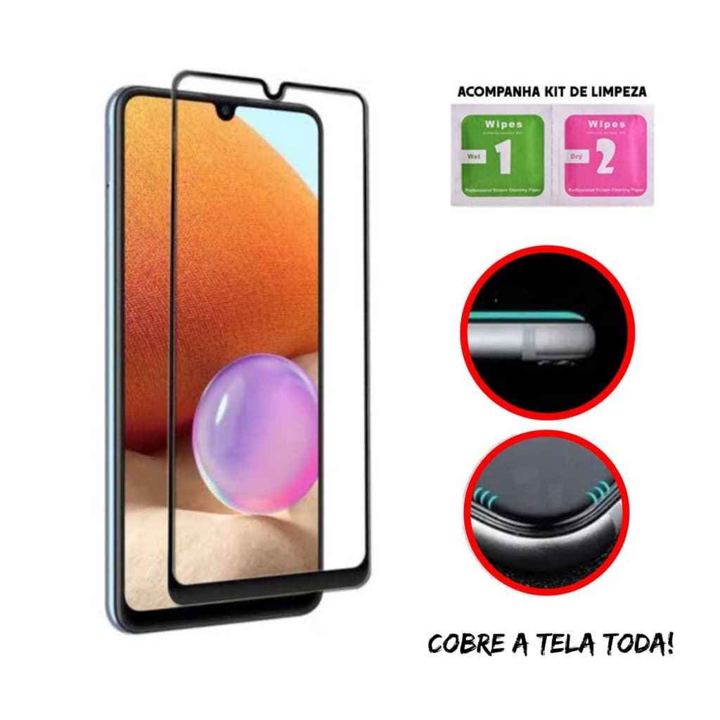 Película 3D de Vidro Temperado Para Samsung Galaxy M32