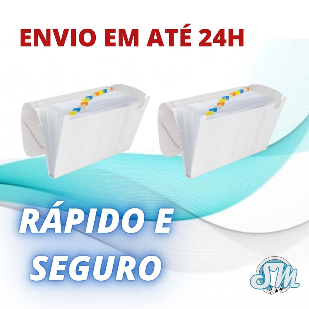 Pasta Sanfonada 31 Divisórias A4 Cristal Para Se Organizar Envio Em 24 Horas