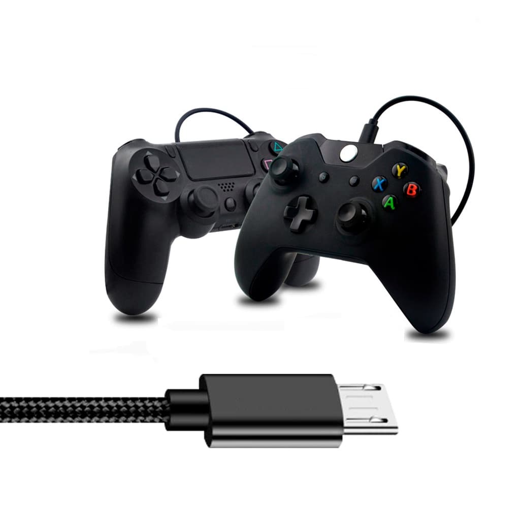Cabo Carregador para Controle Ps4 Xbox One Micro Usb V8 3 metros