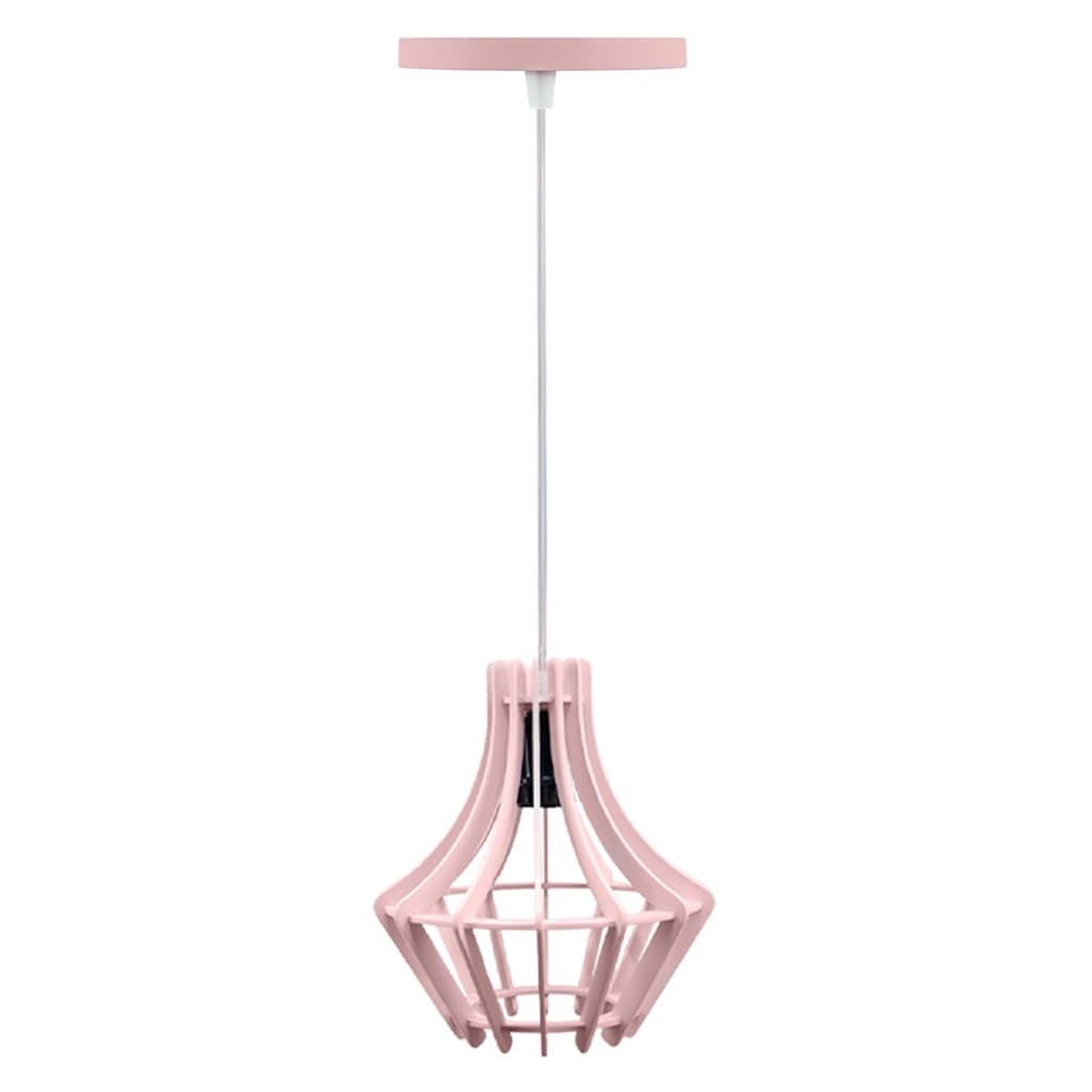Pendente Luminária Retro Moranga Rosa Cabo Cristal