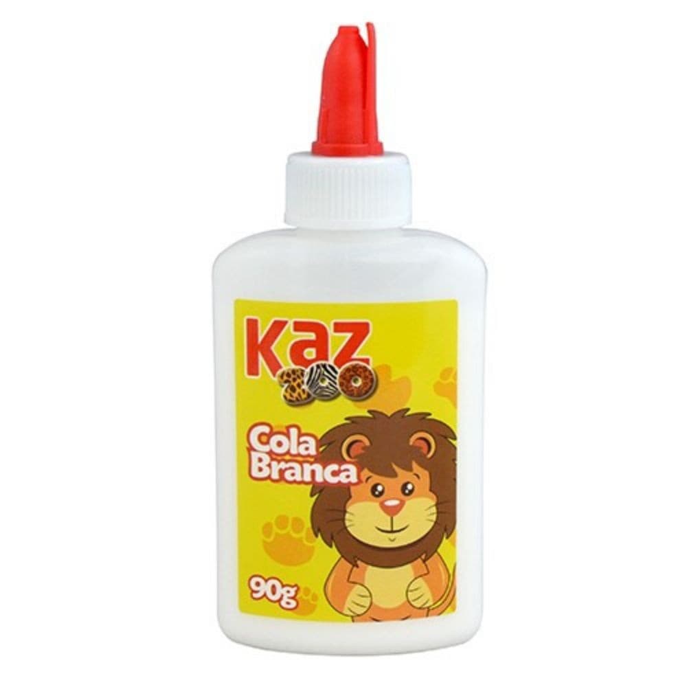 Cola Branca Líquida 90g Escolar Secagem Rápida Kaz Com Tampa Adicional Atóxico