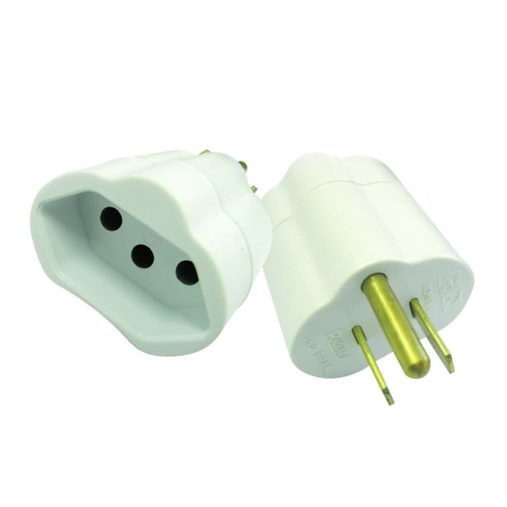 Plugue Adaptador Reverso Branco 15a Maciços Radial 1501.129