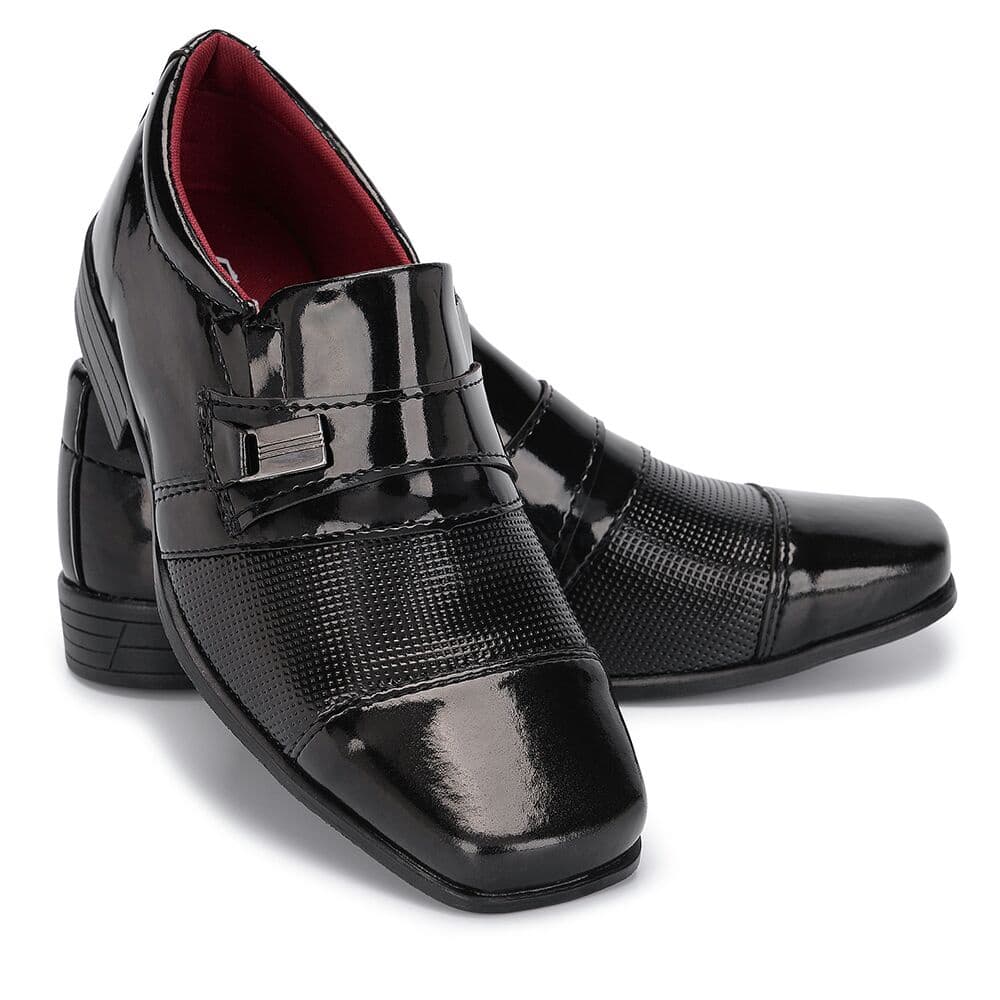 Sapato Social Infantil Preto Masculino Confortável Bico quadrado 444