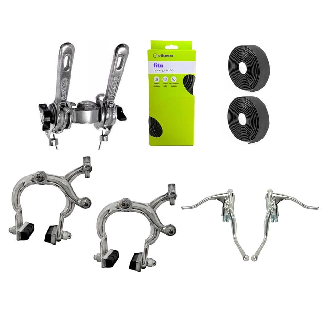 Kit Bike Speed Caloi 10 Freio Alavanca Manete Fita Guidao