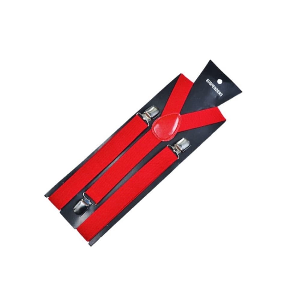 kit 3 suspenders vermelho adulto masculino ajustavel suspensórios