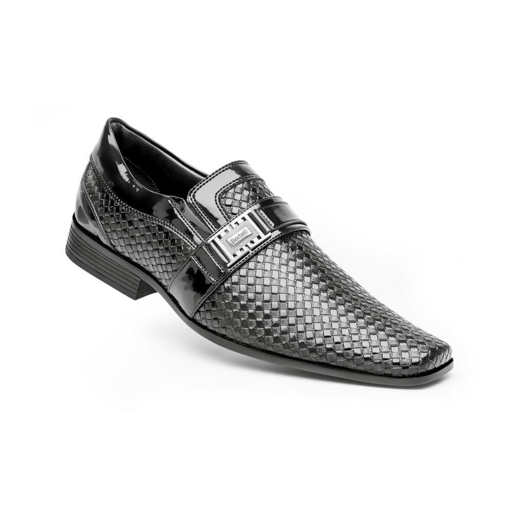 Sapato masculino social verniz couro em detalhes elastico confortavél macio envio rápido
