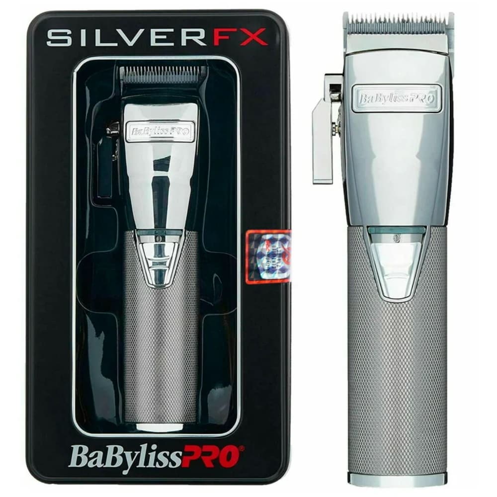 Máquina Babyliss Pro Silver FX FX880 Profissional Motor Ferrari Sem Fio 9000RPM Barbeiro
