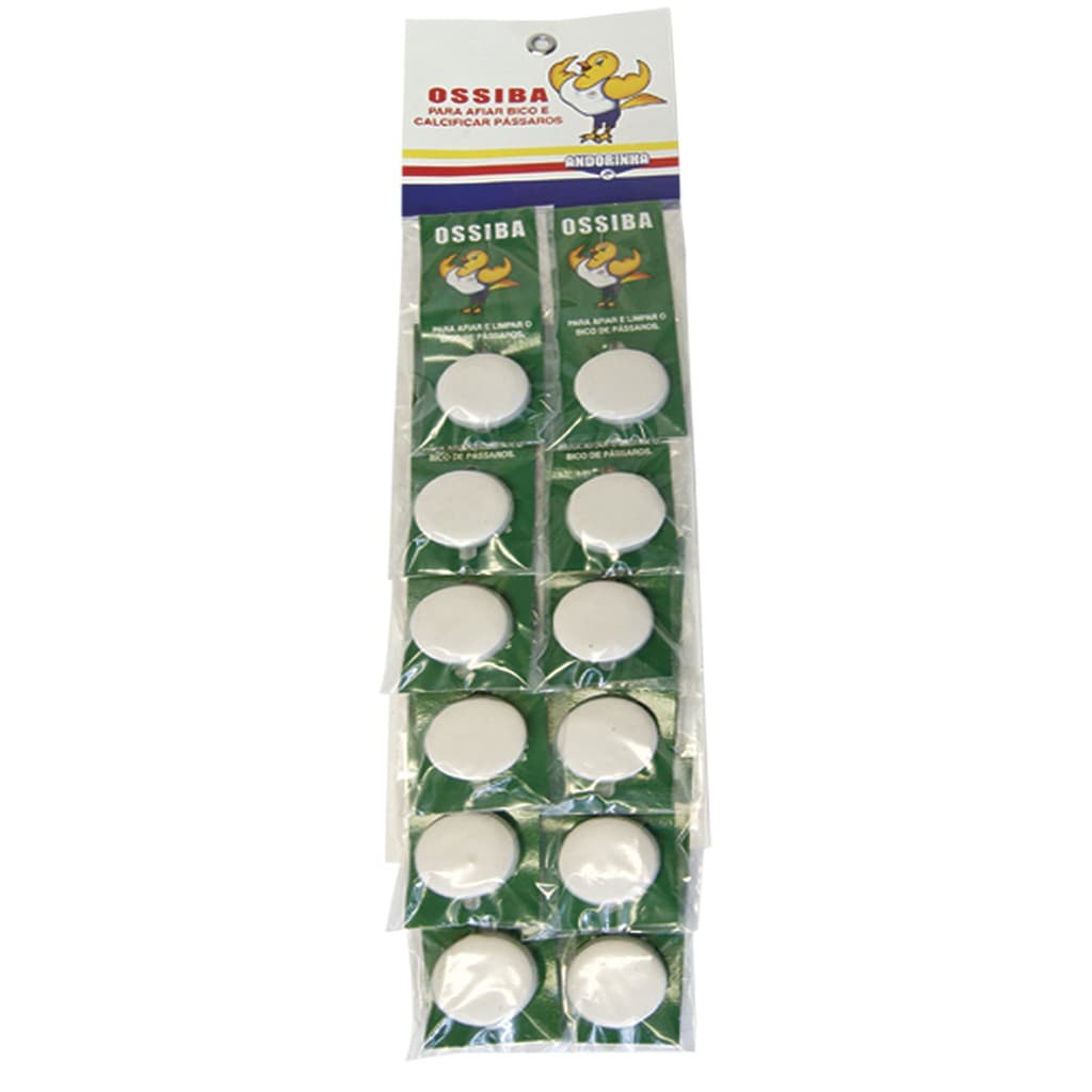 Ossiba pedra mineral para Calcificada Branca com 12 unidades