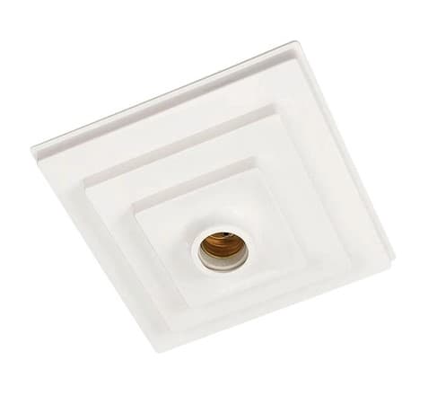 Plafon Decorativo Quadrado Para Lampadas Com Soquete 16,5x16,5cm