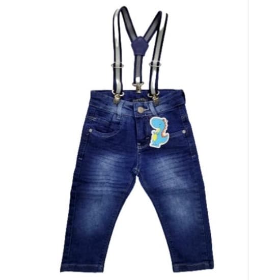 Calça Jeans Infantil Meninos, Com Suspensório E Regulador  Interno. Tamanho 1 Ao 4