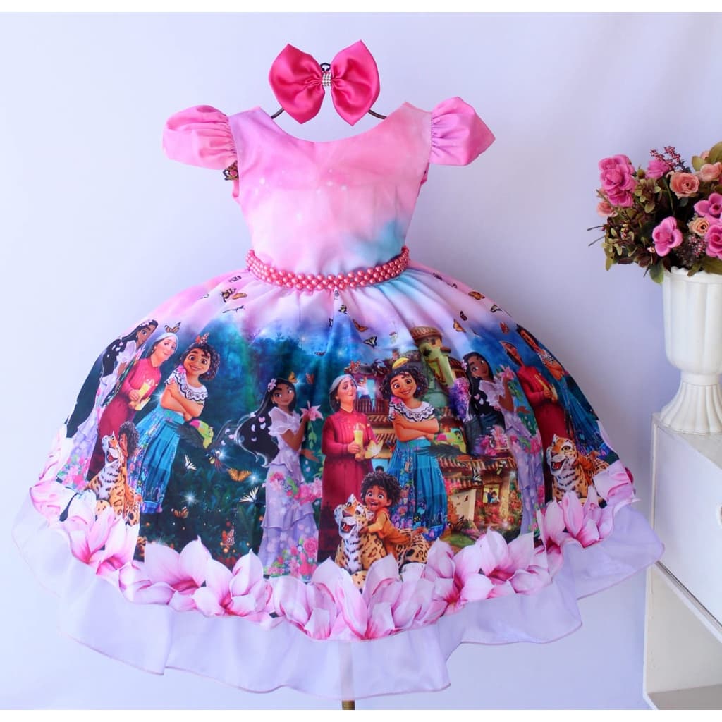 Vestido Infantil Encantado Mirabel Para Festa Aniversario Tematico Com Tiara