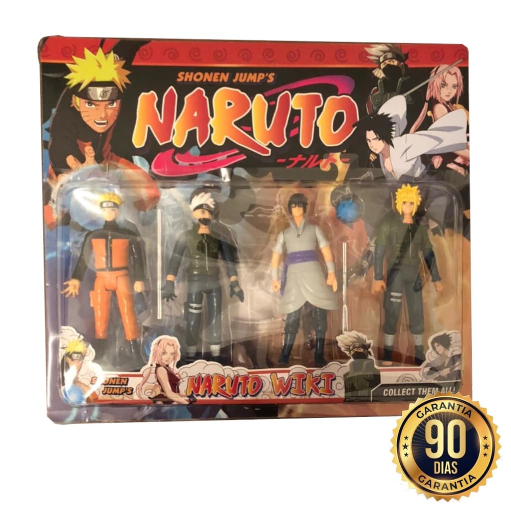 Kit 4 Bonecos Naruto Uzumaki Shippuden com led Action Figure Articulado