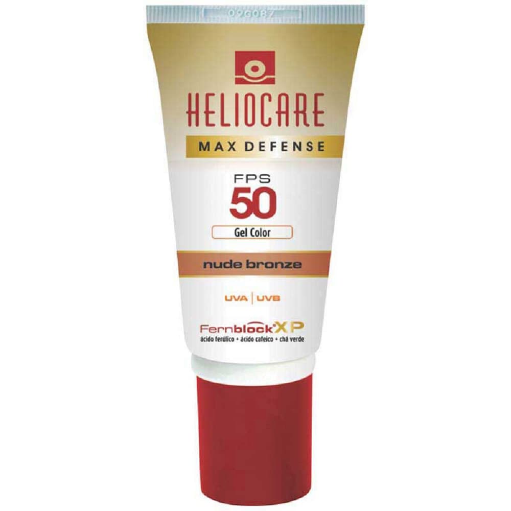 Protetor solar Heliocare nude bronze fator 50 maxdefense creme gel 50g sem óleo efeito matte barato