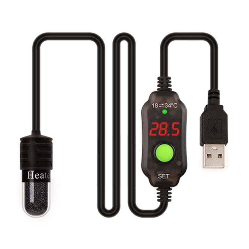 Estone Mini Aquecedor De Aquário Peixes Para Tanque Submersível Carregamento USB Display Temperatura Faixa Ajustável 64