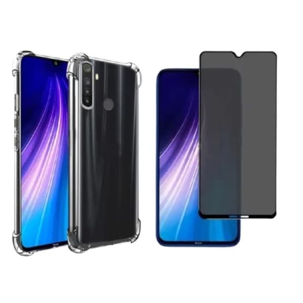 Kit Capinha Anti-shock + Película 3d Privacidade P/ Redmi Note 8