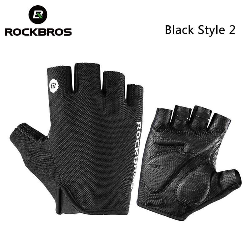 ROCKBROS Luvas De Ciclismo Metade Do Dedo Bicicleta À Prova De Choque Respirável MTB Homens Esportes Roupas